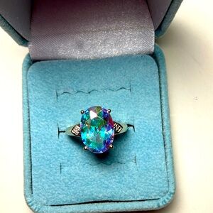 Rainbow Topaz Ring 10k